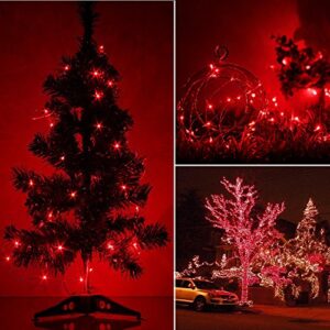 ER CHEN Red Fairy Lights Plug in, 66ft 200 LED Starry String Lights Dimmable with Remote Control, Waterproof Copper Wire Decorative Lights for Bedroom, Patio, Garden, Yard, Party （Red）