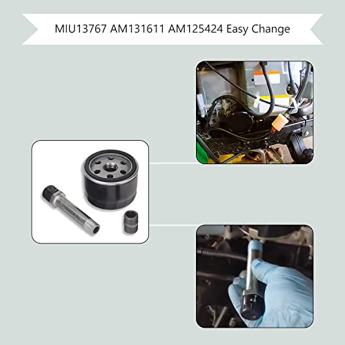 MIU13767 AM131611 AM125424 Easy Change Conversion Kit Compatible with J-ohnDeere Lawn and Garden Tractor MIU13767B, S160, S130, E120, E130, E150 & With 1 Oil Filter, 1 Drain Plug, 1 Adapter Fitting