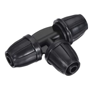 meccanixity drip irrigation barbed tee 3-way fitting 8mm/11mm tubing for garden drip tape tubing sprinkler system black pack of 10