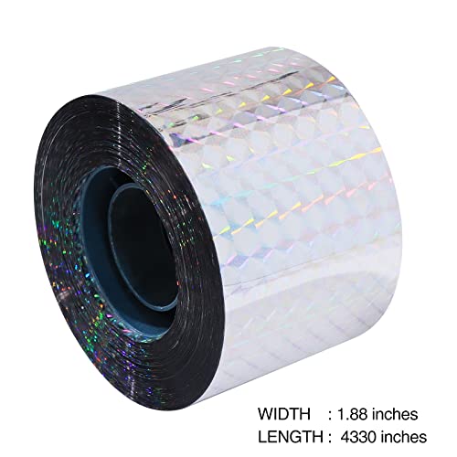 Reflective Scare Tape Ribbon, Double Sided Sturdy, Stops Damage, Roosting, and Mess (350ft Roll)