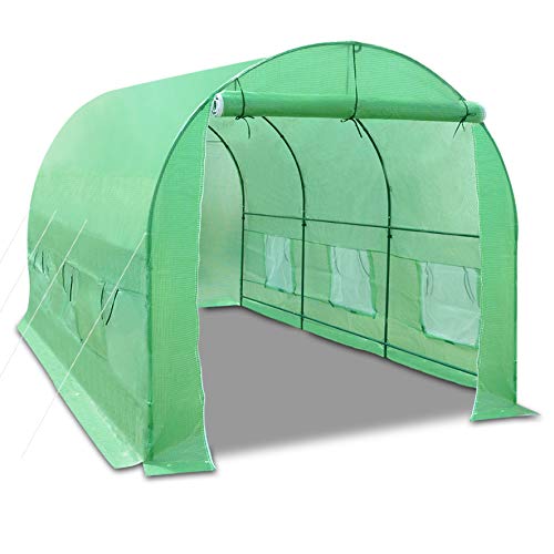 Strong Camel Portable Greenhouse Large Walk in Green Garden Hot House Outdoor Plant Tunnel Tent (12' X 7' X 7' (2))