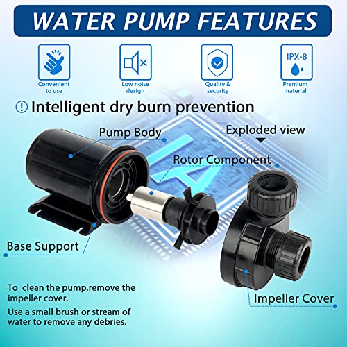 WaterRebirth (PC3000,3000GPH) High Flow Submersible Water Pump-Home/Inline Water Pump-Submersible Pump-Water Transfer Pump-Aquarium Pump