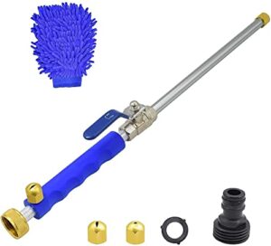 buyplus hydro jet power pressure washer wand – portable high pressure water gun, extendable garden hose watering sprayer with nozzle tips for car window glass washing