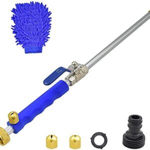 Buyplus Hydro Jet Power Pressure Washer Wand - Portable High Pressure Water Gun, Extendable Garden Hose Watering Sprayer with Nozzle Tips for Car Window Glass Washing