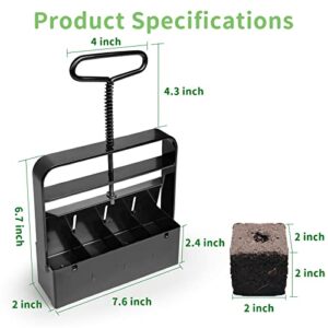 Soil Blocker 2 inch Seed Block Maker with Comfort-Grip Handle for Seed Stater Tray