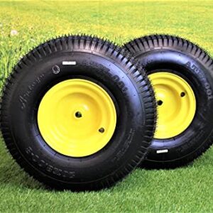 (Set of 2) 20x8.00-8 Tires & Wheels 4 Ply for Lawn & Garden Mower Turf Tires w/ Keyed Hub Wheel