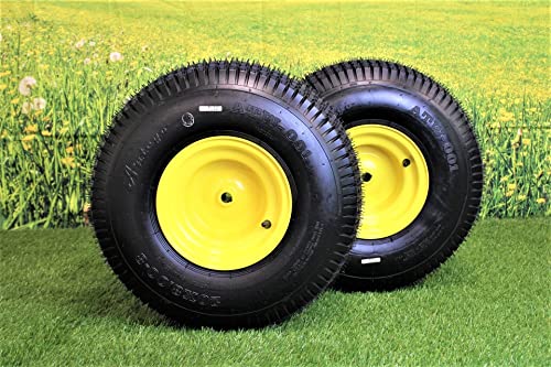 (Set of 2) 20x8.00-8 Tires & Wheels 4 Ply for Lawn & Garden Mower Turf Tires w/ Keyed Hub Wheel