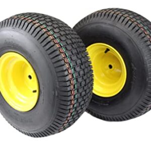 (Set of 2) 20x8.00-8 Tires & Wheels 4 Ply for Lawn & Garden Mower Turf Tires w/ Keyed Hub Wheel