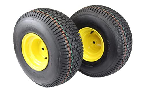 (Set of 2) 20x8.00-8 Tires & Wheels 4 Ply for Lawn & Garden Mower Turf Tires w/ Keyed Hub Wheel