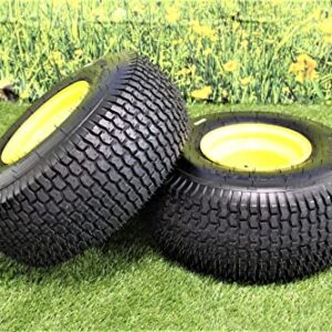 (Set of 2) 20x8.00-8 Tires & Wheels 4 Ply for Lawn & Garden Mower Turf Tires w/ Keyed Hub Wheel