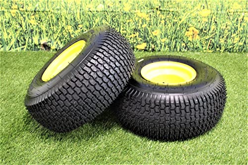 (Set of 2) 20x8.00-8 Tires & Wheels 4 Ply for Lawn & Garden Mower Turf Tires w/ Keyed Hub Wheel