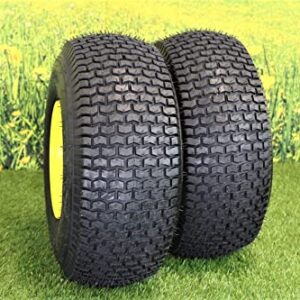 (Set of 2) 20x8.00-8 Tires & Wheels 4 Ply for Lawn & Garden Mower Turf Tires w/ Keyed Hub Wheel