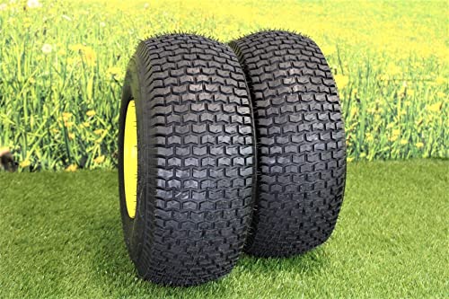 (Set of 2) 20x8.00-8 Tires & Wheels 4 Ply for Lawn & Garden Mower Turf Tires w/ Keyed Hub Wheel