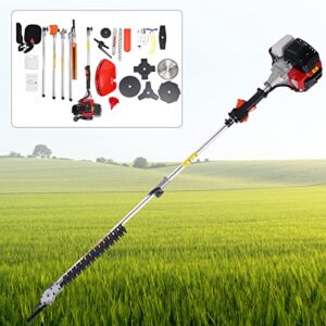 52cc 2-stroke gas powered grass trimmer mower single cylinder gasoline weed wacker edger air-cooled multifunctional cleaning tool solid and durable for garden grass lawn