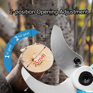 Vrseis Cordless Pruning Shears Electric Secateur Lithium Battery Powered Electric Garden Scissors 25mm Max Diameter Rechargeable for Hedge, Bush, Orchard (Size : 2.5x1xBattery)