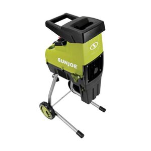 Sun Joe TJ604E 16-Inch 13.5 AMP Electric Garden Tiller/Cultivator,Black & CJ603E 15-Amp 1.7-Inch Cutting Diameter Electric Silent Wood Chipper/Shredder, Green