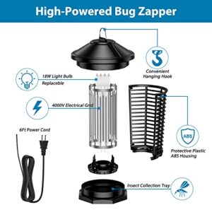 Bug Zapper, Zwiran Mosquito Zapper, Fly Zapper Indoor,4000V Electric Mosquito Killer Lamp Insect Trap Light Outdoor for Moth, Wasp, Gnat, Fruit Flies for Home, Restaurant, Garden, Backyard