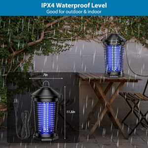 Bug Zapper, Zwiran Mosquito Zapper, Fly Zapper Indoor,4000V Electric Mosquito Killer Lamp Insect Trap Light Outdoor for Moth, Wasp, Gnat, Fruit Flies for Home, Restaurant, Garden, Backyard