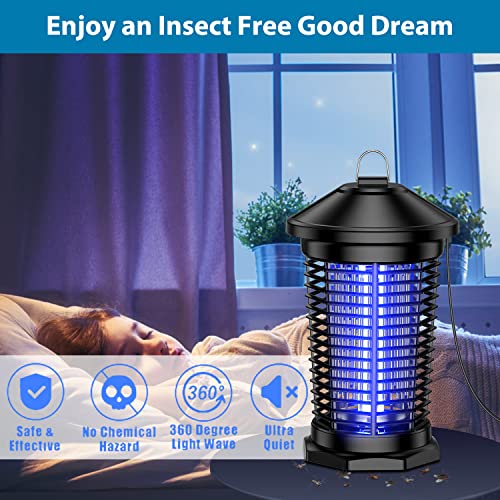 Bug Zapper, Zwiran Mosquito Zapper, Fly Zapper Indoor,4000V Electric Mosquito Killer Lamp Insect Trap Light Outdoor for Moth, Wasp, Gnat, Fruit Flies for Home, Restaurant, Garden, Backyard