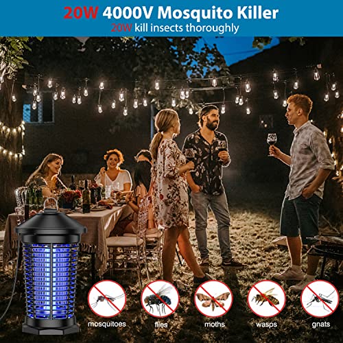 Bug Zapper, Zwiran Mosquito Zapper, Fly Zapper Indoor,4000V Electric Mosquito Killer Lamp Insect Trap Light Outdoor for Moth, Wasp, Gnat, Fruit Flies for Home, Restaurant, Garden, Backyard