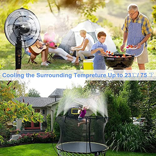 Misters for Outside Patio, 26FT (8M) Misting Cooling System with 8 Brass Mist Nozzles for Patio Garden Greenhouse Trampoline and Waterpark