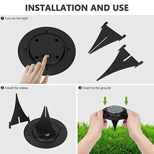 Suranew Solar Ground Lights, LED Solar Garden Lights,Outdoor Garden Waterproof Bright in-Ground Lights, Landscape Lights for Pathway,Yard,Deck,Lawn,Patio,Walkway