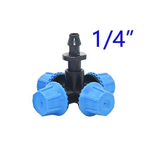 MANHONG Botanical Garden Lawn Nozzle Garden Sprinkler Head Suspension Type Anti-drip Spray Nozzle 4-Way Cross Spray Nozzle with 1/4" Barb Screw Connector 50set (Color : Barb A)