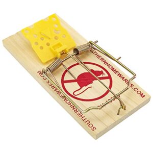 southern homewares sh-10095-24pk cheese shaped trigger 24 pack wooden snap rat trap spring action with expanded ch, brown