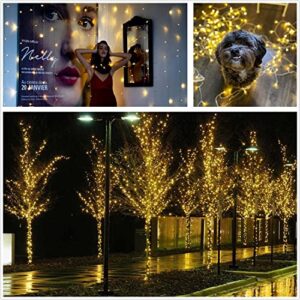 JMEXSUSS 800 LED Christmas Lights Outdoor Indoor String Lights with 8 Modes Warm White Christmas Tree Lights Plug in for Patio Garden Tree Party Yard Decoration