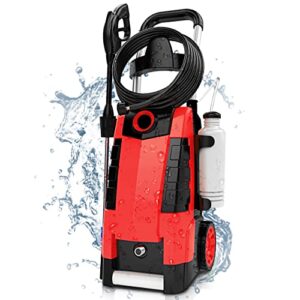 mrliance electric pressure washer 1.9gpm power washer 1800w high pressure washer cleaner machine with 5 interchangeable nozzle & hose reel, best for cleaning patio, garden,yard