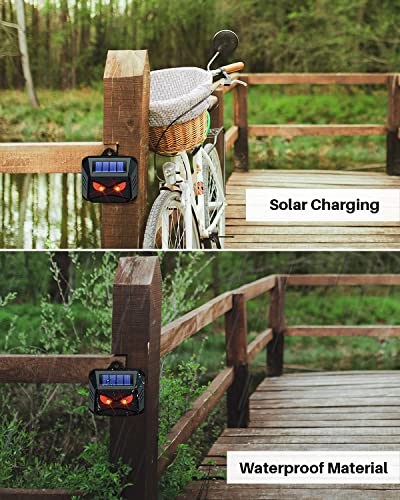 8 Pack Solar Animal Repeller Nocturnal Animal Predator Deterrent Devices with Red Light Waterproof Deer Coyote Fox Skunk Rabbit Repellent for Garden Yard Farm Chicken Coop