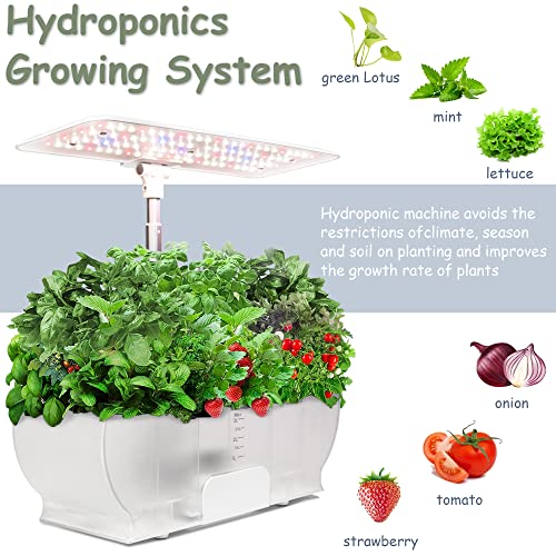Hydroponics Growing System, 9 Pods Indoor Garden with Cyclically Timed 100 LED Grow Light and Water Pump, Garden Planter Kit for Herbs, Vegetables, Plants Flowers and Fruit (Transparent)