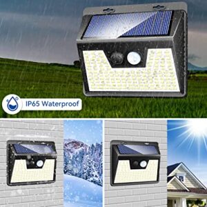 Peasur Solar Outdoor Lights [2 Pack/140LED], Motion Sensor Outdoor Lights Ultra-Bright, Solar Powered Security Lights 3 Working Modes, Solar Lights Outdoor Waterproof for Outside Garden Yard (500LM)