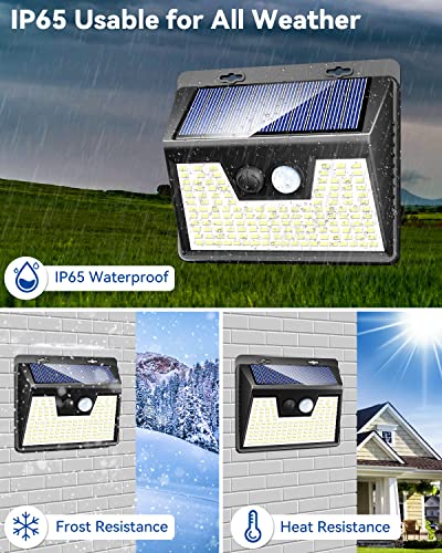 Peasur Solar Outdoor Lights [2 Pack/140LED], Motion Sensor Outdoor Lights Ultra-Bright, Solar Powered Security Lights 3 Working Modes, Solar Lights Outdoor Waterproof for Outside Garden Yard (500LM)