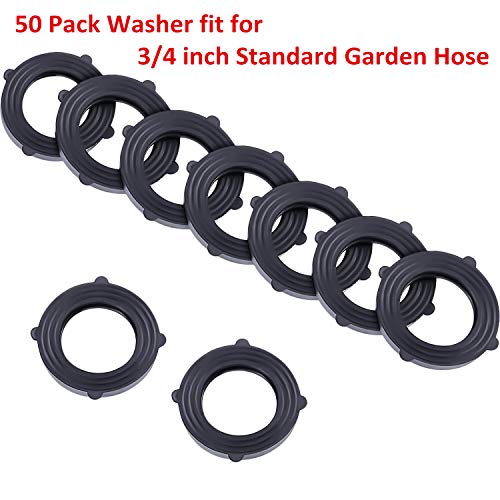 50 Pack Garden Hose Washers Rubber Washers Seals, Self Locking Tabs Keep Washer Firmly Set Inside Fittings for 3/4 Inch Garden Hose and Water Faucet (50 Pack)