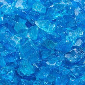 Margo Garden Products 1/2" 10lbs Dragon Glass, 10 lb, Sea Blue