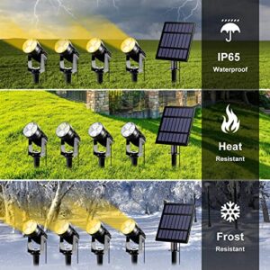 LINQELLY Solar Spotlights Solar Outdoor Lights, Landscape Garden Lights Solar Spot Lights IP65 Waterproof Outdoor Spotlight Auto On/Off Decorative Lighting for Garden Yard Lawn Path 4 in 1