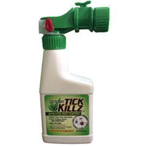 tick killz 1322 natural pest control hose end spray insecticide, 8 ounce sprayer, clear
