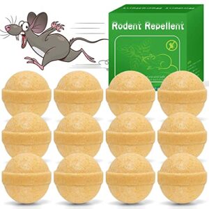 natural rodent repellent, 12 pack mouse repellent to repel mice and rats, mole repeller for car campers home kitchen garden outdoors indoor garage, pet safe