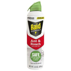 raid essentials ant & roach killer aerosol spray, child & pet safe, kills insects quickly, for indoor use, 10 oz