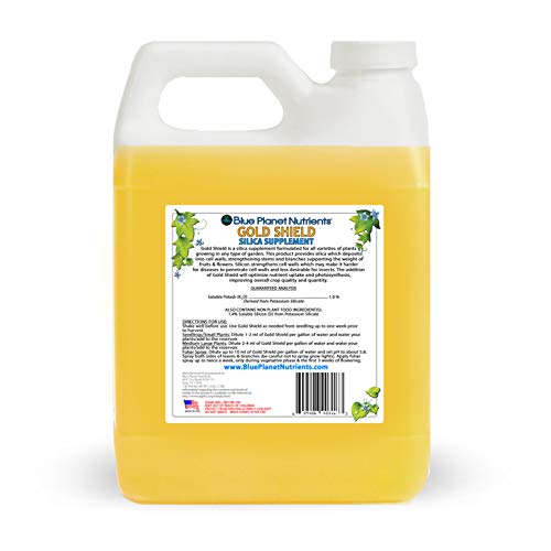 Gold Shield Silica Supplement (32 oz) Quart | Concentrated Formula for All Plants & Gardens | Makes Over 900 GALLONS | Blue Planet Nutrients