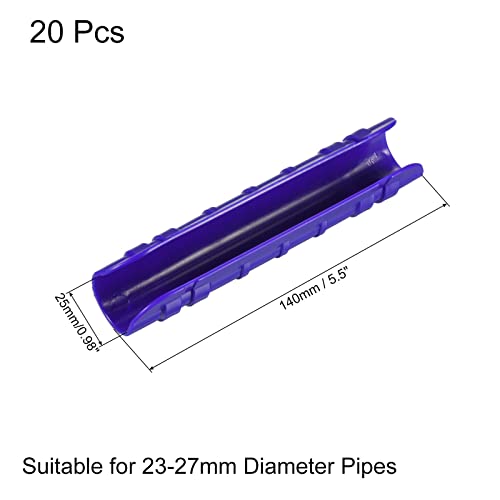 MECCANIXITY Greenhouse Frame Pipe Clamp 25mm Inner Dia Plastic Film Tube Clip Connector for Garden Sunshade Net Fixed Dark Blue Pack of 20