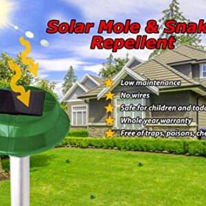 GARDEN SECRETS (2 Pack) Professional Solar Mole & Snake Repellent. Gopher Vole Snake Scorpion etc Deterrent. Keep Underground Creatures Away from Your Property Within 2-4 Weeks. Year Full Warranty!