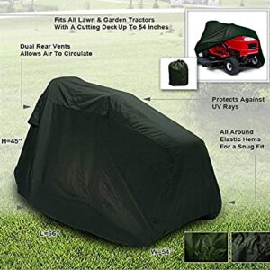 CarsCover Lawn Mower Garden Tractor Cover Fits Decks up to 54" - Olive Green