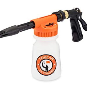 TOUCAN AUTO EZ FOAMER Car Wash Kit! Spray Foam Cannon Pressure Washer Accessories for Garden Hose. Adjustable Mix Head, Car Foam Gun, Brass Hose Quick Connect, Crack-Proof Soap Bottle and Attachments