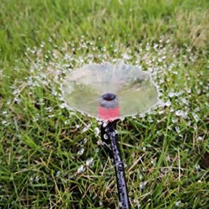 ZILIM 100PCS Drip Emitters Fan Shape with Stake Water Flow, 360 Degree Sprayer Perfect for Irrigation System, Adjustable for 1/4inch(7 x 4mm) Irrigation Tube Watering Kits for Garden Patio Lawn