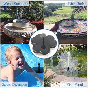 XUNMAIFBT Floating Solar Fountain Pump, with Upgraded 4-in-1 Nozzle for Bird Bath, 1.5W Solar Powered Floating Fountain Pump for Bird Bath, Pond, Garden