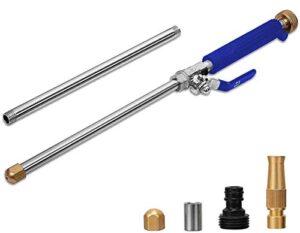 raddile power washer garden hose attachment hydro water jet nozzle, extra long extendable garden sprayer watering wand, gutter cleaner, pet window cleaning tool (blue)