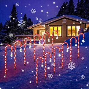 NCUUBR 21'' Christmas Candy Cane Lights Outdoor Pathway ,12 Pack Christmas LED Light Up Candy Canes Outdoor Decorations ,8 Flashing Modes, Xmas Decorations for Walkway, Driveway, Garden