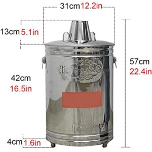 QQXX Stainless Steel Burn Barrel, Incinerator Cage with Chimney, Garden Burn Incinerator Bin with Fire Hook for Paper Leaf Trash Backyard Bonfire (34x34x61cm(13.4x13.4x24inch), A)